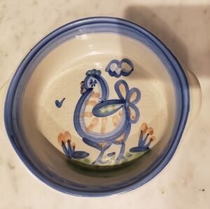 M A Hadley Pottery Stoneware Casserole Baking Serving Dish With Chicken Design